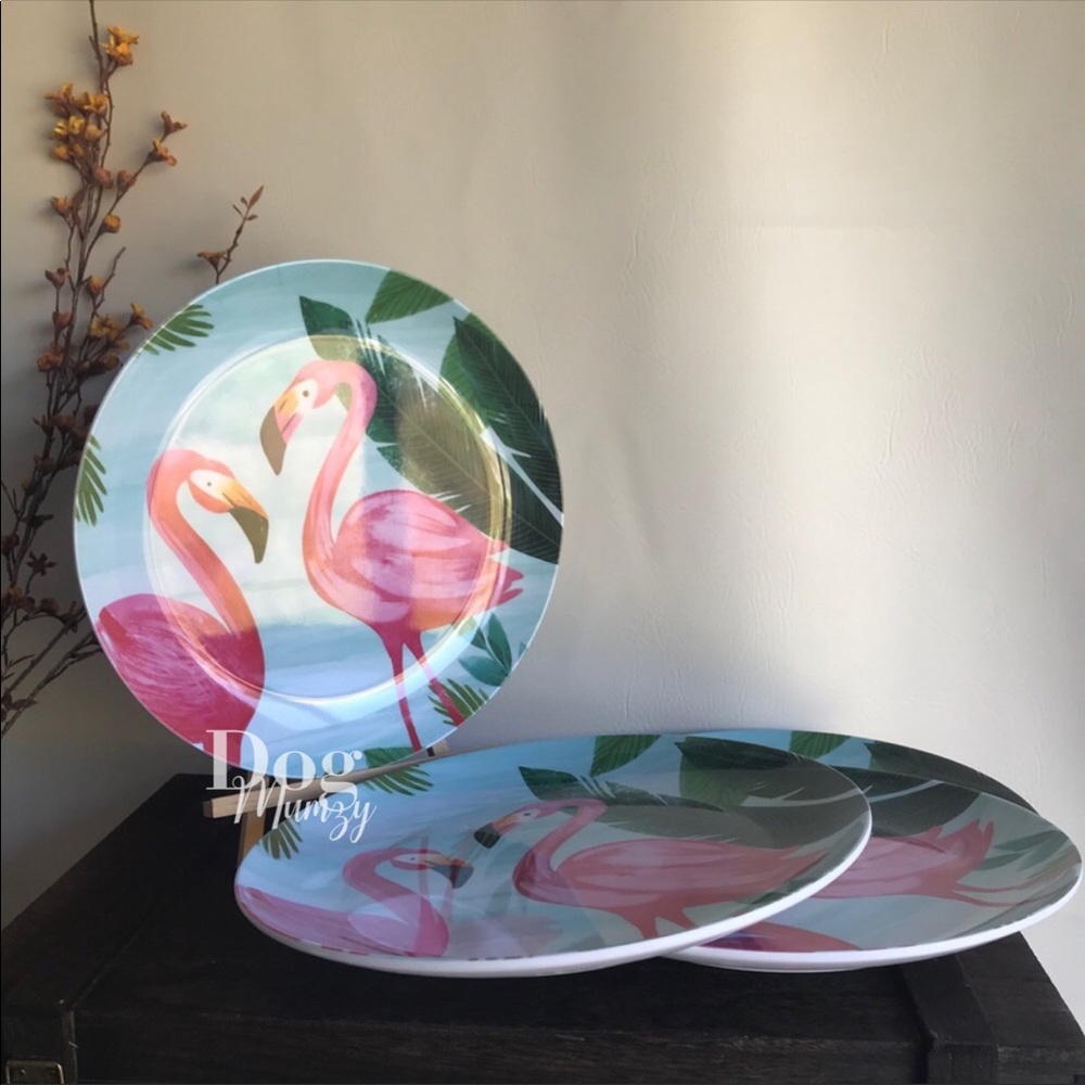 Tommy Bahama Flamingo Melamine Plates Set - Picture 3 of 3